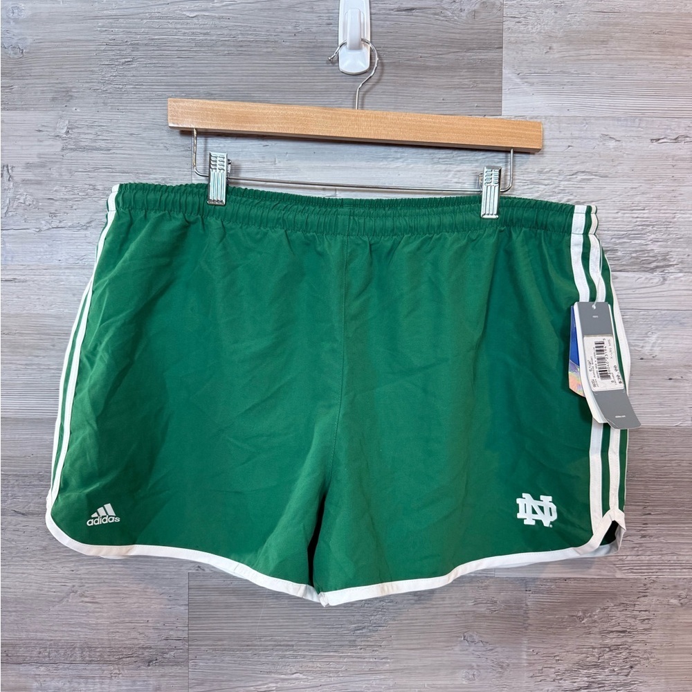 NWT Adidas Notre Dame Fighting Irish Woven Running Shorts - Kelly Green - XL